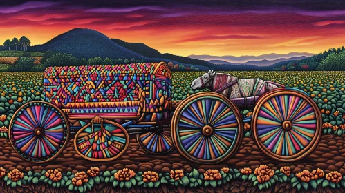 Vibrant Geometric Carriage in Field