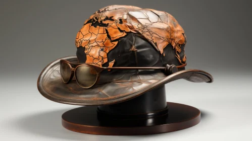 Exquisite Vintage Hat Sculpture with Bronze Details