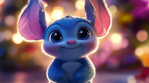 Charming Cartoon Creature with Big Eyes