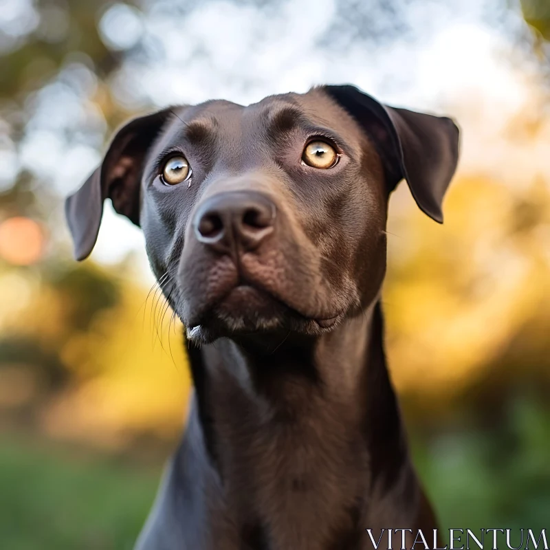 AI ART Brown Dog with Expressive Golden Eyes