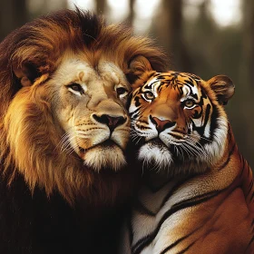 Majestic Felines Embrace