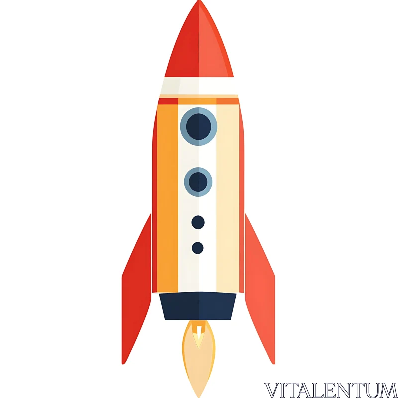 Whimsical Rocket Illustration AI Image