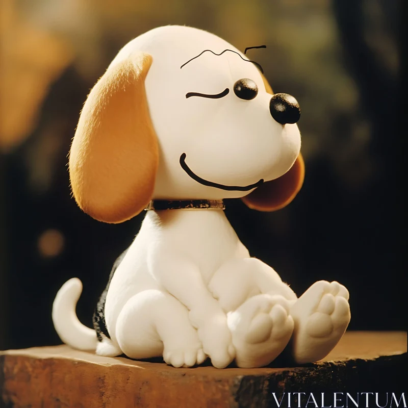 Charming Cartoon Pup with a Relaxed Pose AI Image