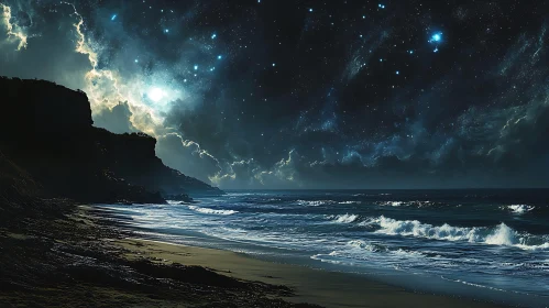 Starry Night Seascape