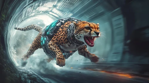 Mechanical Cheetah in Motion