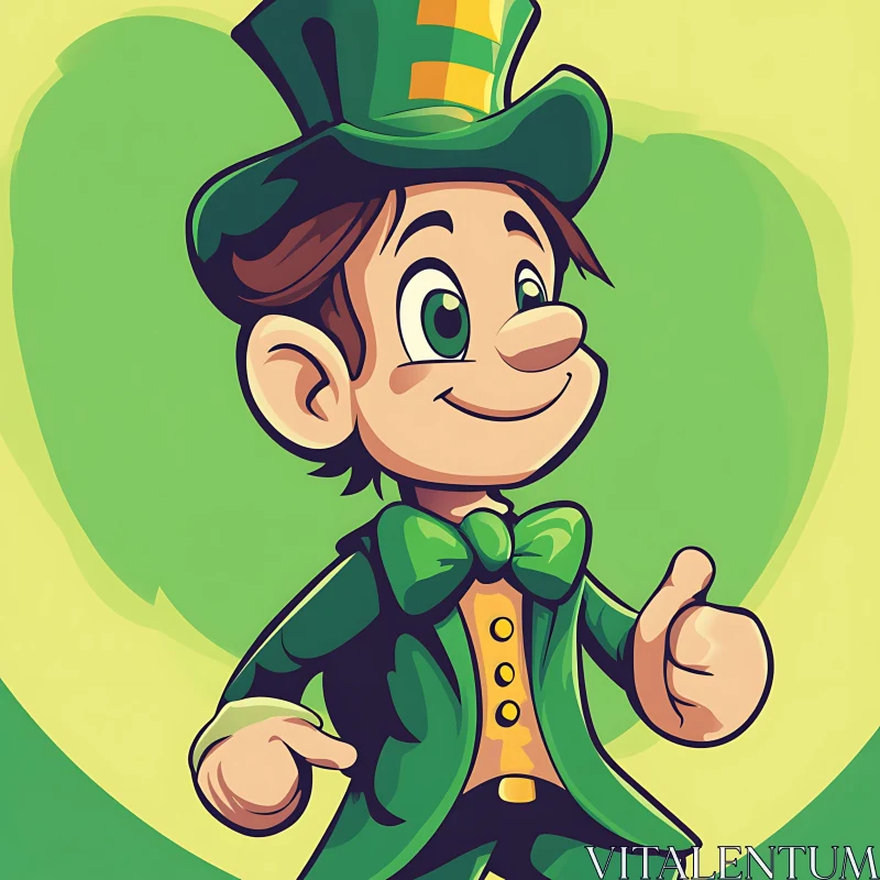 AI ART Lucky Leprechaun in Green Suit