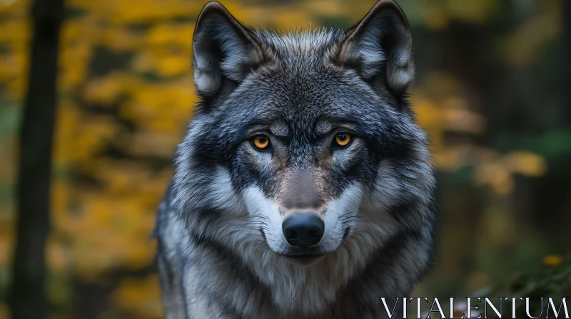 Close-Up of a Majestic Wolf AI Image