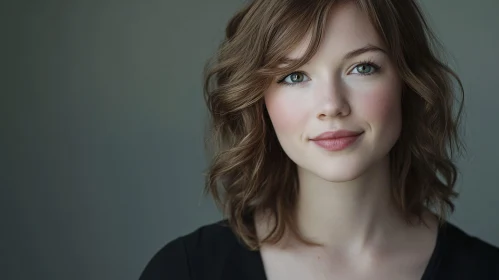 Smiling Woman with Light Brown Hair