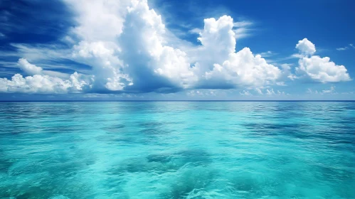 Turquoise Sea and Cloudy Sky