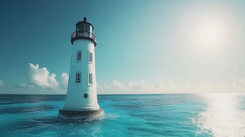 Coastal Lighthouse in Tranquil Waters