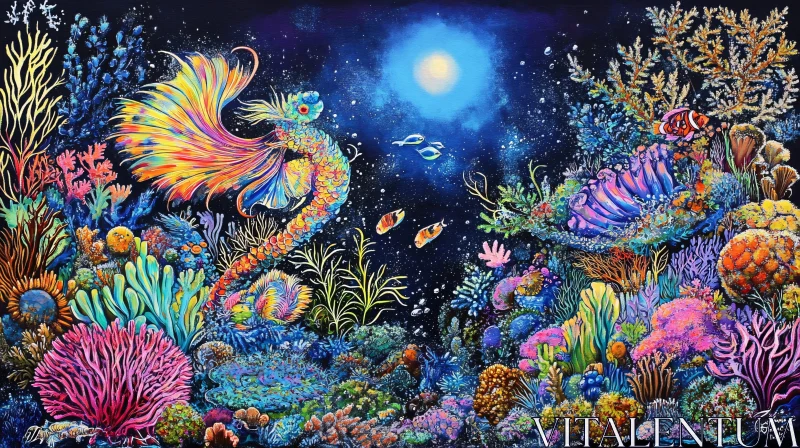 Underwater Fantasy Fish Art AI Image