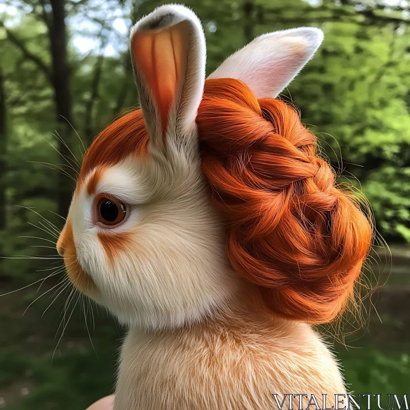 Bunny with Ginger Braid AI Image