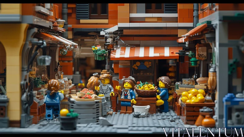 AI ART LEGO Market Street with Minifigures