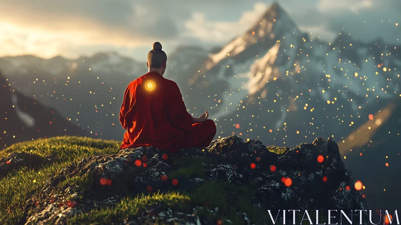 Mountain Meditation AI Image