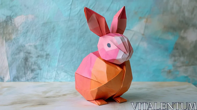 Geometric Paper Rabbit Sculpture AI Image