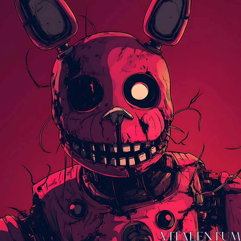 Menacing Mechanical Rabbit AI Image