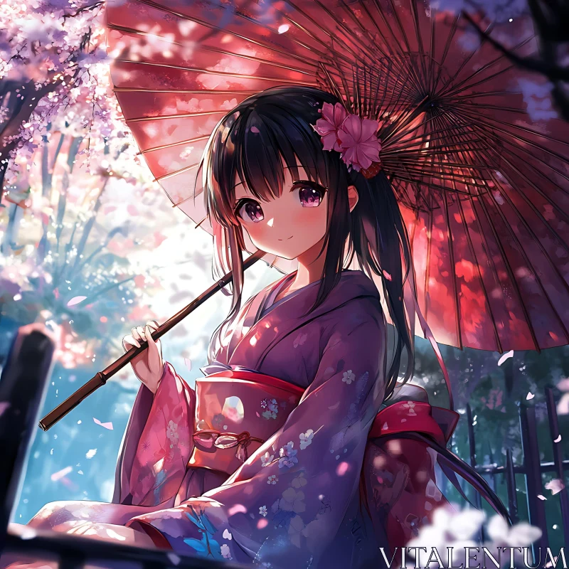 Anime Springtime Beauty AI Image