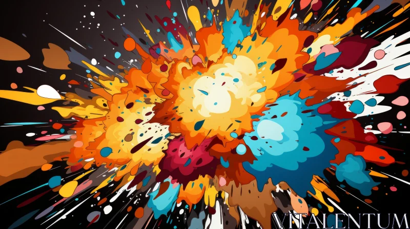 Colorful Graffiti-Inspired Explosion Abstract Art AI Image
