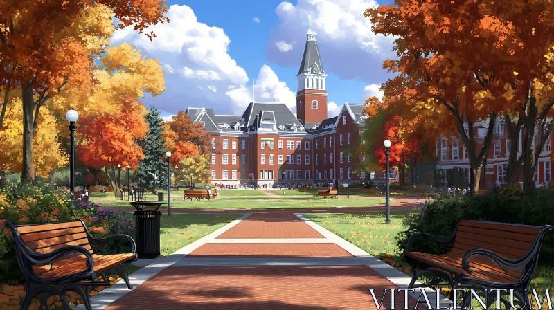 Autumn University Campus AI Image