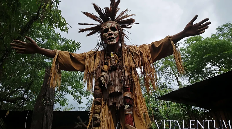 AI ART Tribal Figure in Ceremonial Costume