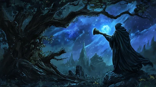 Moonlit Serenade: A Fantasy Landscape