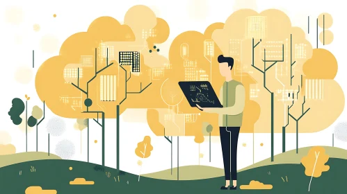 Tech-Infused Nature: A Digital Art Piece