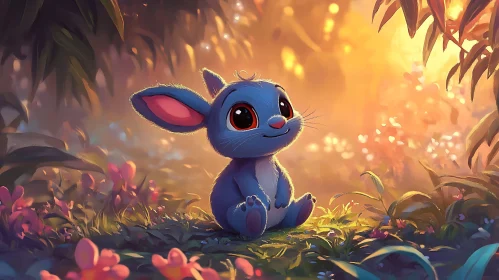 Cartoon Rabbit in a Field
