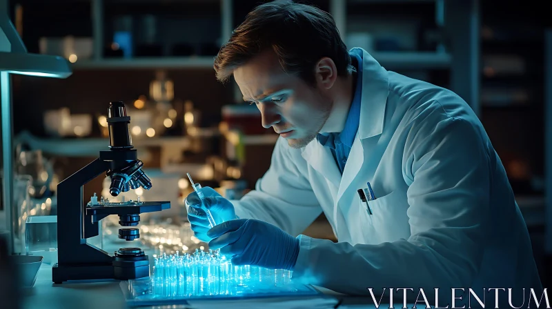 Scientist Analyzing Samples in Lab AI Image