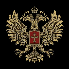 Heraldic Eagle Symbol on Black Background