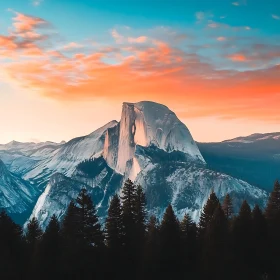 Sunset Over Mountain Peaks