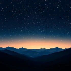 Mountains Under Starry Sky