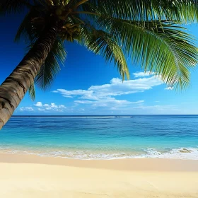 Seascape with Palm and Azure Waters