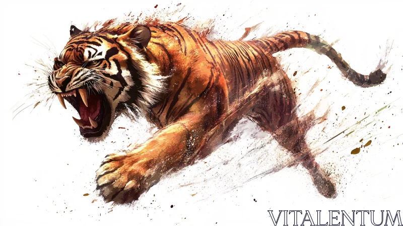 AI ART Intense Tiger Leap Artwork