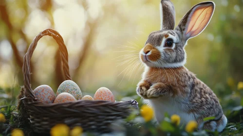 Rabbit with Easter Eggs