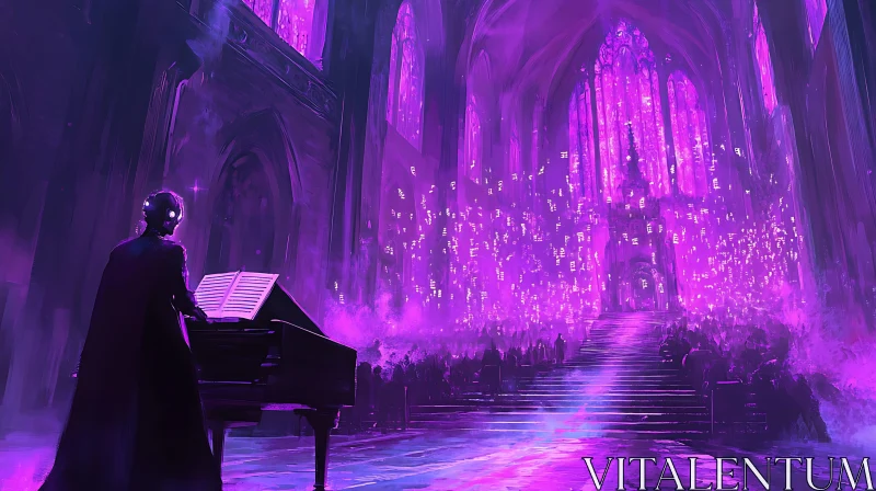 Violet Concert Hall: A Musical Dreamscape AI Image