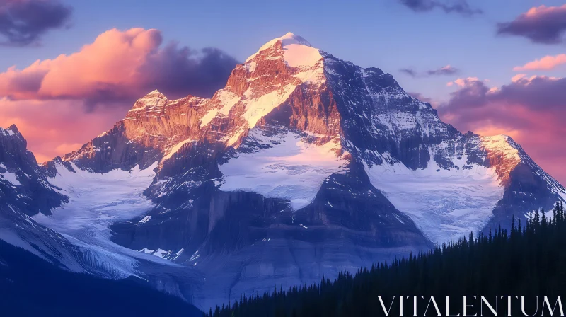 Mountain Sunset Serenity AI Image