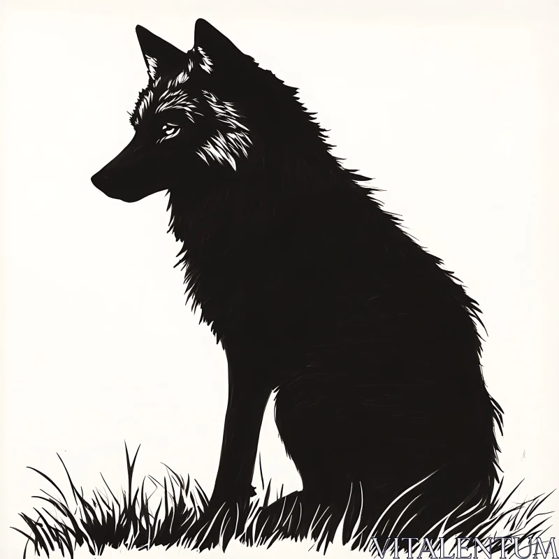 AI ART Wolf Portrait in Black and White