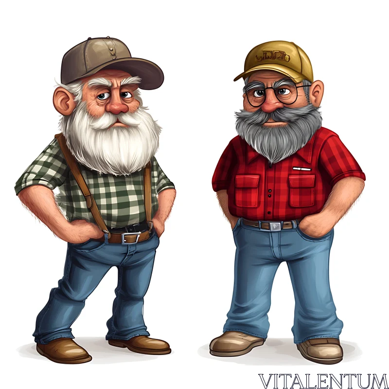 AI ART Rustic Cartoon Farmers