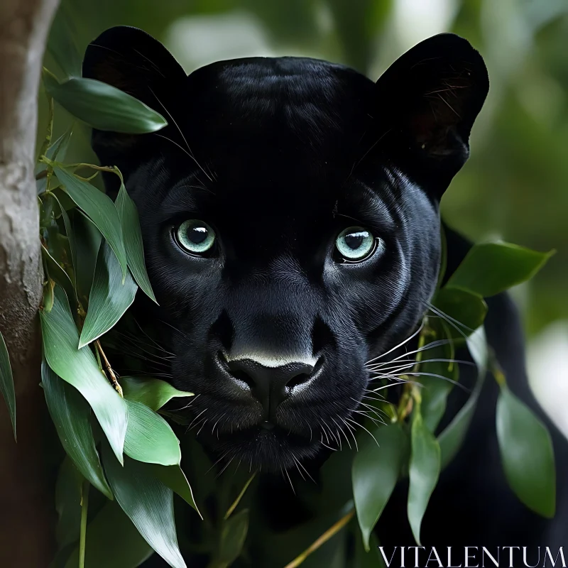 AI ART Panther Portrait in Natural Habitat