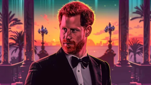 Regal Prince Harry Sunset Portrait