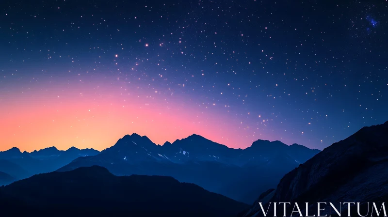 AI ART Celestial Mountain Range at Twilight