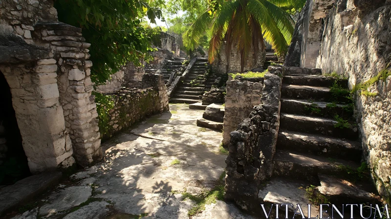 Ruins and Nature Intertwined AI Image