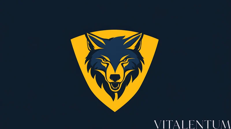 Stylized Wolf Head Logo Design AI Image