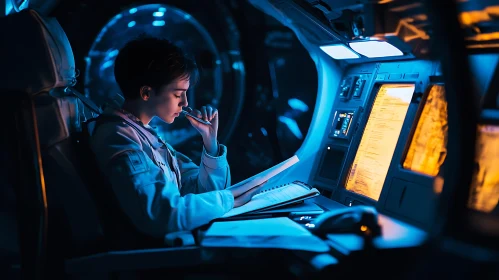 Future Pilot in Spaceship