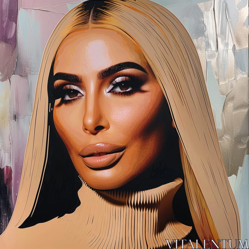 Stylish Depiction of Kim Kardashian AI Image