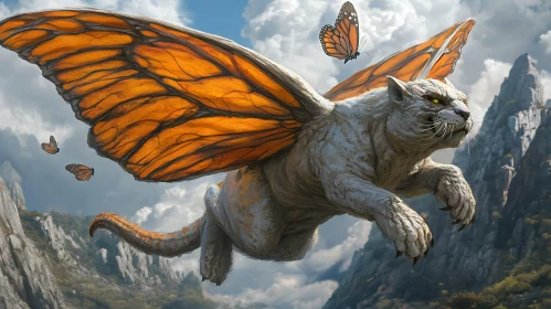 Butterfly Winged Cat Soaring