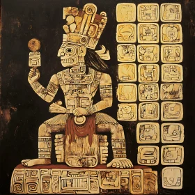 Ancient Mayan Figure Artwork