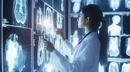 Medical Professional Examining X-rays