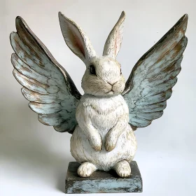 Rabbit Statue with Wings