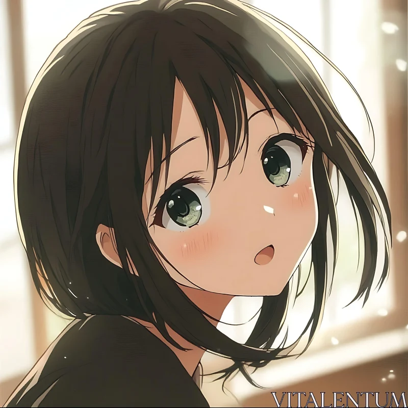 Anime Portrait of a Girl with Soft Lighting AI Image